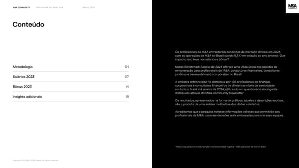 Benchmark salarial M&A, Brasil 2024 - Page 3