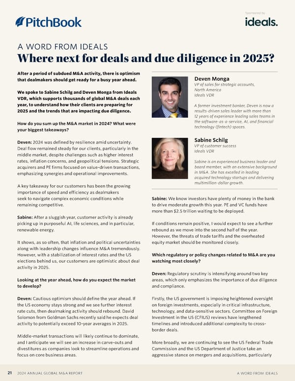 Where next for deals and due diligence in 2025? - Page 1